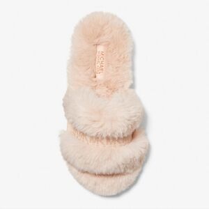 MICHAEL MICHAEL KORS Blush Scarlett Faux Fur Slide Sandal M